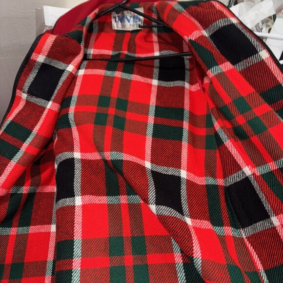 VTG Davis Of Boston Women’s L-XL Red Wool Trench Overcoat Flannel Lined Ski - Picture 15 of 16